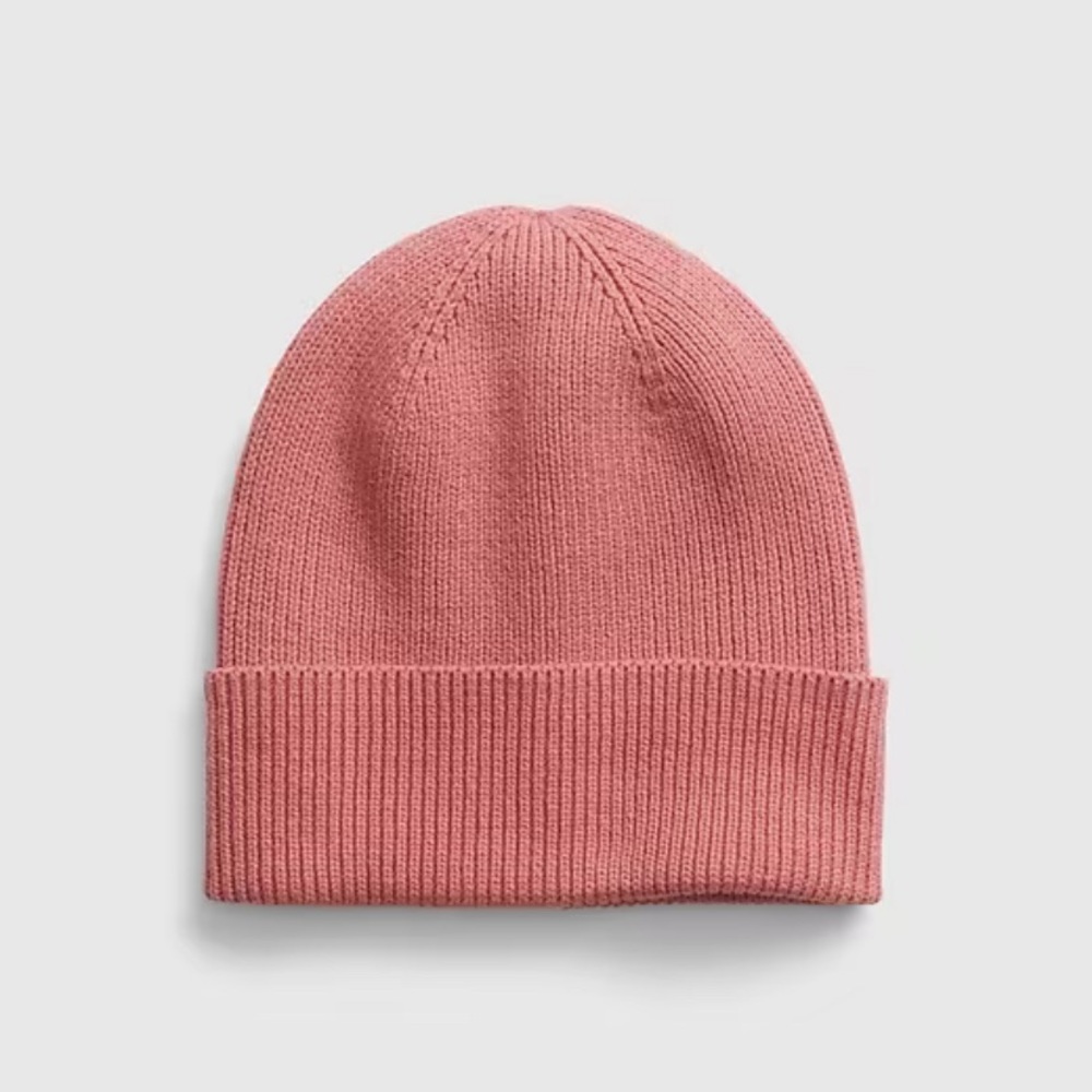GAP NWT Organic Ribbed Fold Over Beanie - Deco Rose